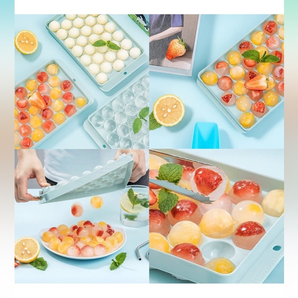 Circle Ice Cube Tray, Round Ice Cube Trays for Freezer with Lid and Bin - Picture 6 of 9